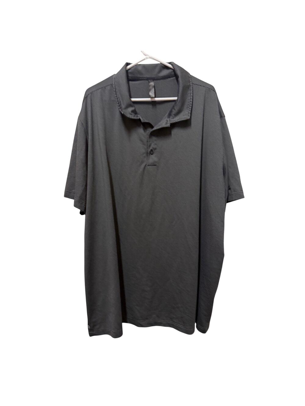 Big & Tall Mens 3XLT Adidas Golf Black Grey Athletic Polo Shirt EUC